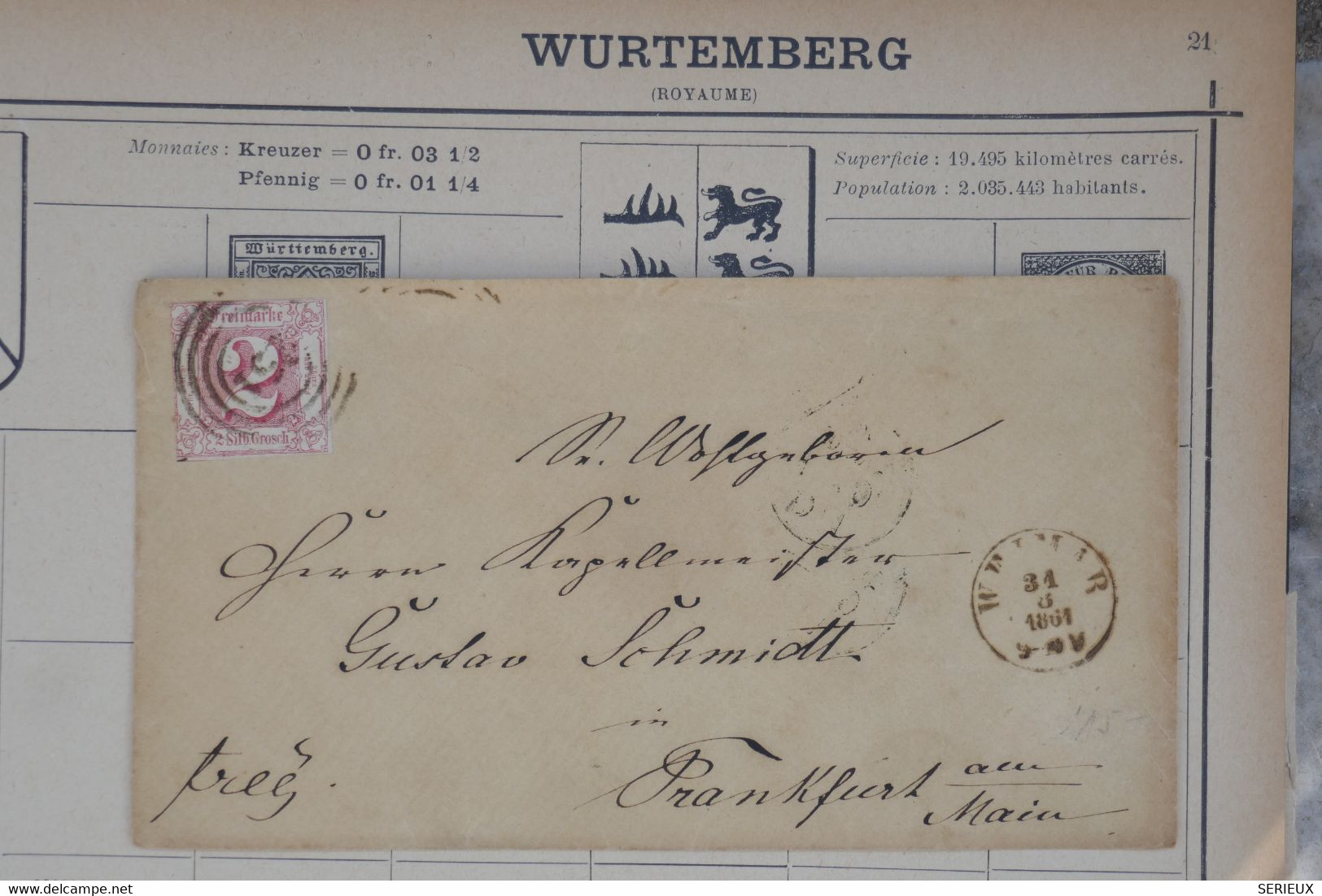 T8 TOUR TAXIS BELLE LETTRE 1861 WEIMAR   POUR  FRANKFURT ++ AFFRANCH. INTERESSANT - Briefe U. Dokumente