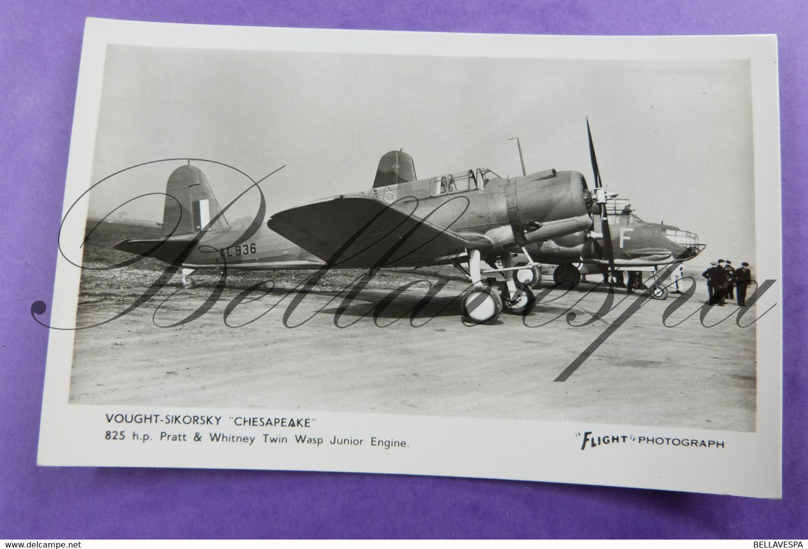 Airplane Vought-Sikorsky "Chesapeake". Pratt & Whitney Twin Wasp  AL936   "FLIGHT" Photograph RPPC - 1946-....: Ere Moderne