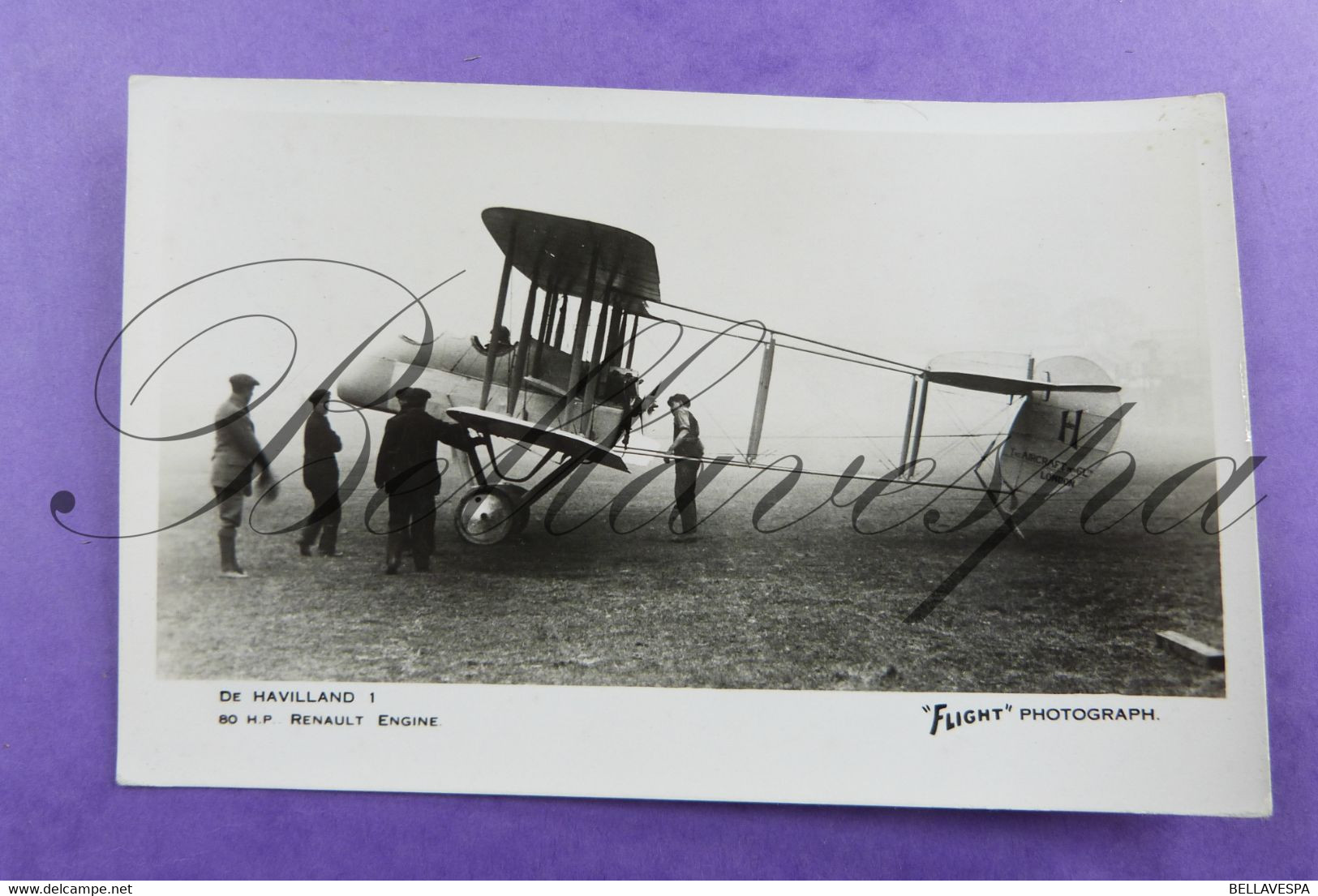 Airplane De Havilland 1,  60 H.P. Renault Engine   The Aircraft London "FLIGHT" Photograph RPPC - 1914-1918: 1st War