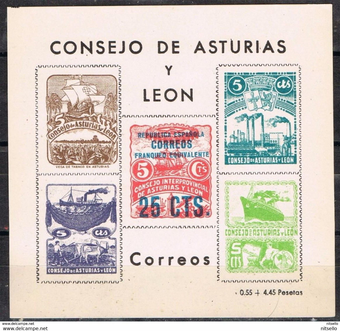 LOTE 1385  ///  CONSEJO DE ASTURIAS Y LEON   25 Ctos       ¡¡¡¡¡¡ LIQUIDATION !!!!!!! - Asturies & Leon