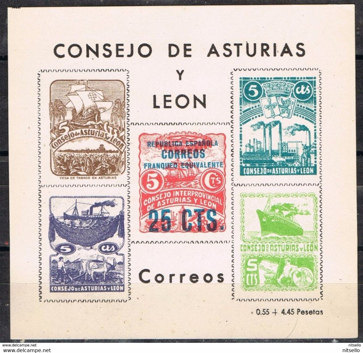 LOTE 1385  ///  CONSEJO DE ASTURIAS Y LEON   25 Ctos       ¡¡¡¡¡¡ LIQUIDATION !!!!!!! - Asturien & Léon