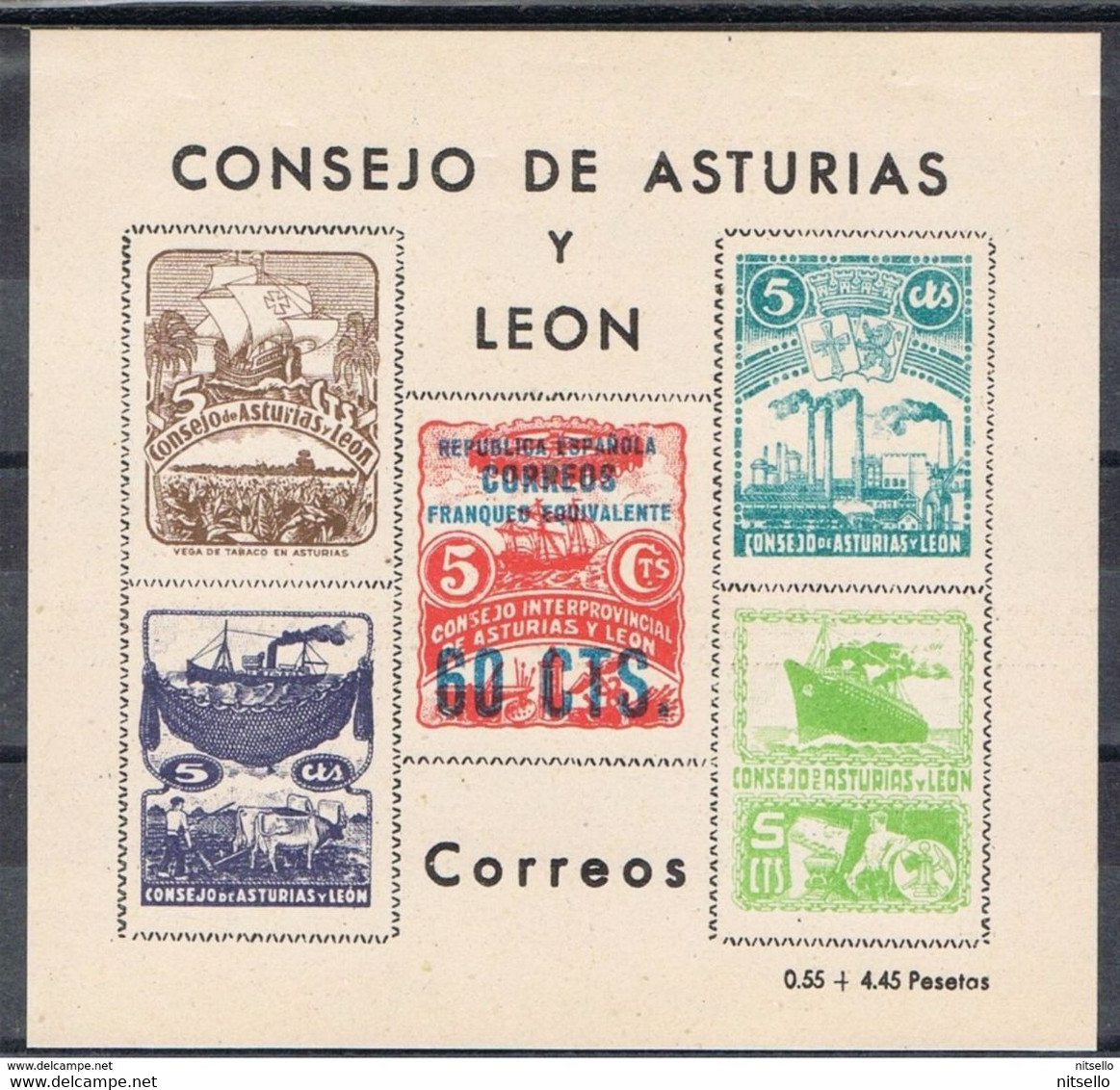 LOTE 1385  ///  CONSEJO DE ASTURIAS Y LEON  60 Ctos        ¡¡¡¡¡¡ LIQUIDATION !!!!!!! - Asturië & Leon