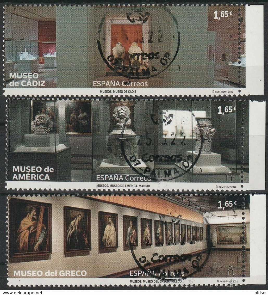 ESPAÑA 2022 - Museos De España - Del Greco - De Cádiz Y De América - Used Stamps