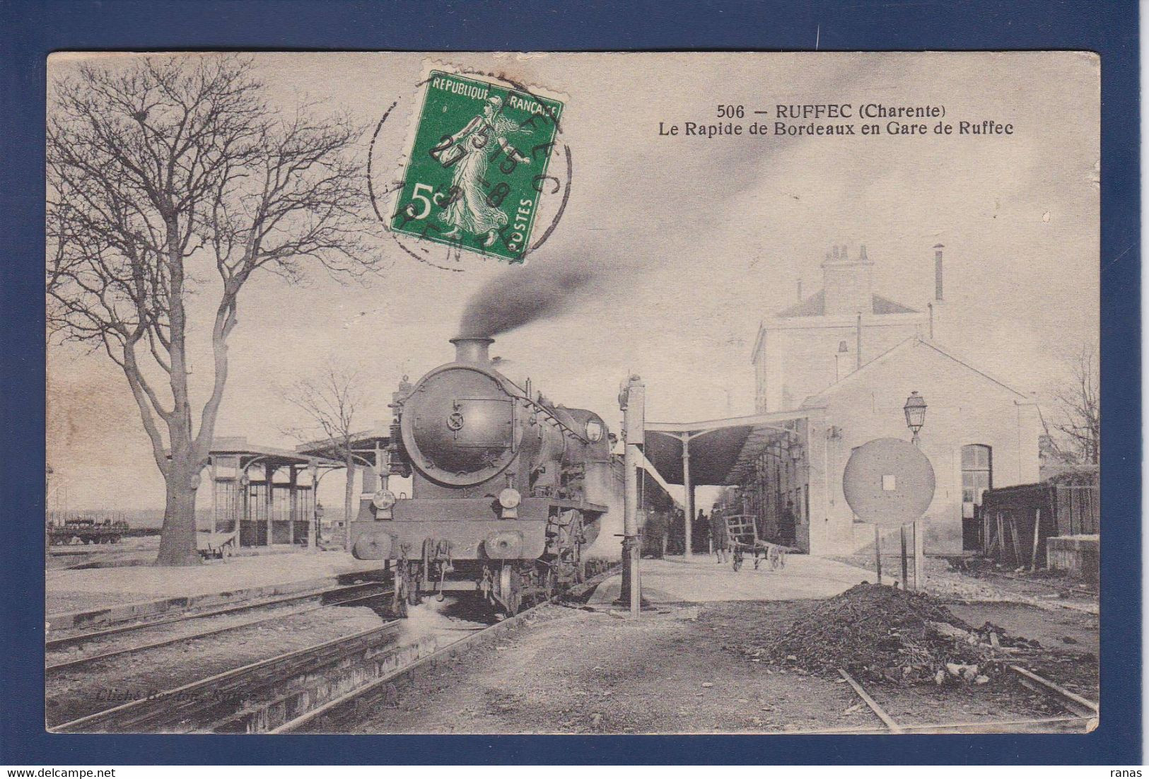 CPA [16] Charente RUFFEC Gare Train Chemin De Fer Circulé - Ruffec