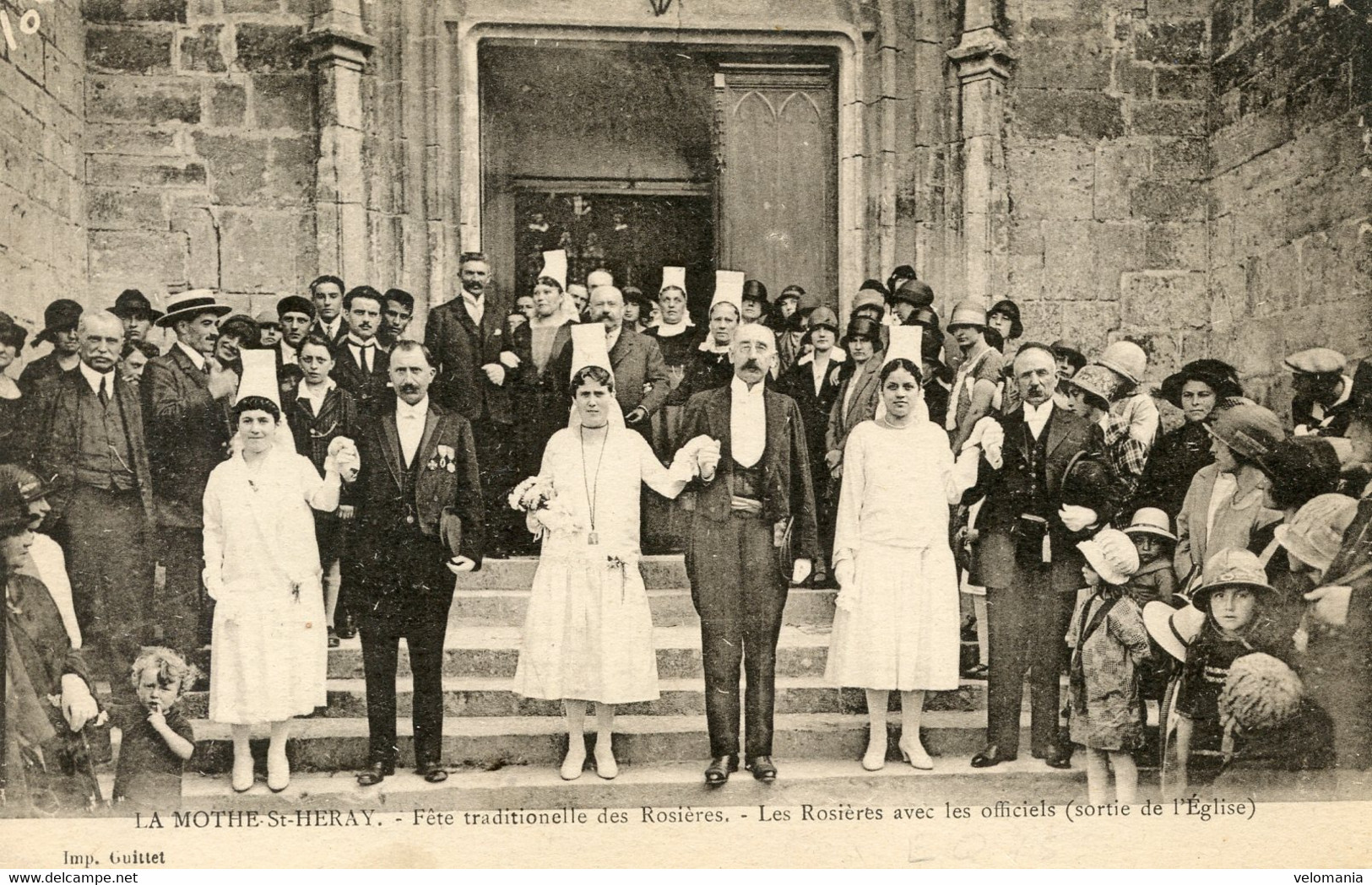 11038 Cpa 79 La Mothe St Heray - Fête Des Rosières - Les Rosières Avec Les Officiels - La Mothe Saint Heray