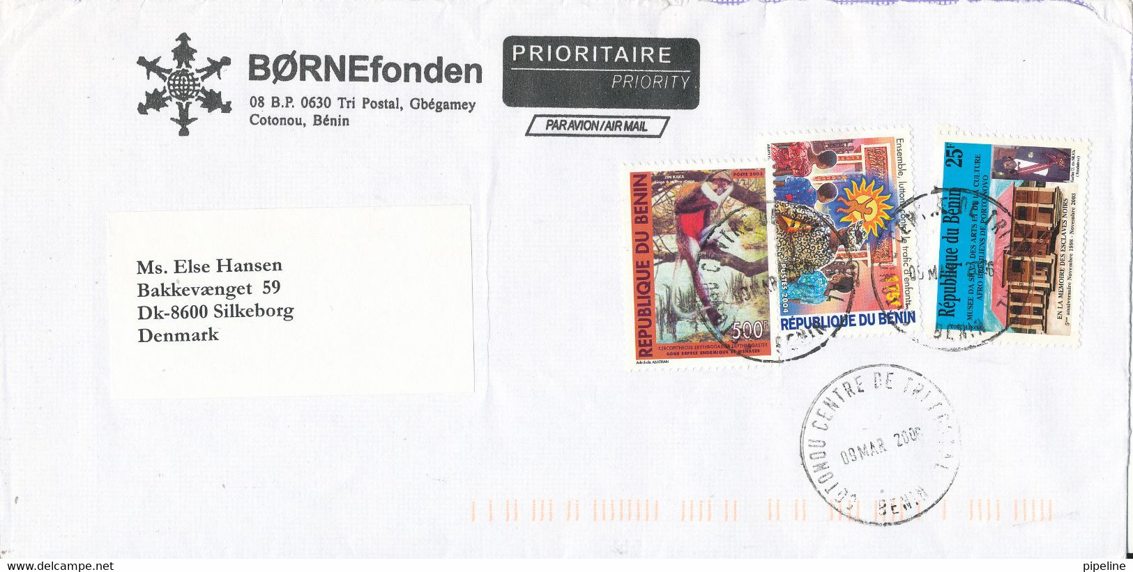 Benin Cover Bornefonden Sent To Denmark 9-3-2006 Topic Stamps - Benin - Dahomey (1960-...)