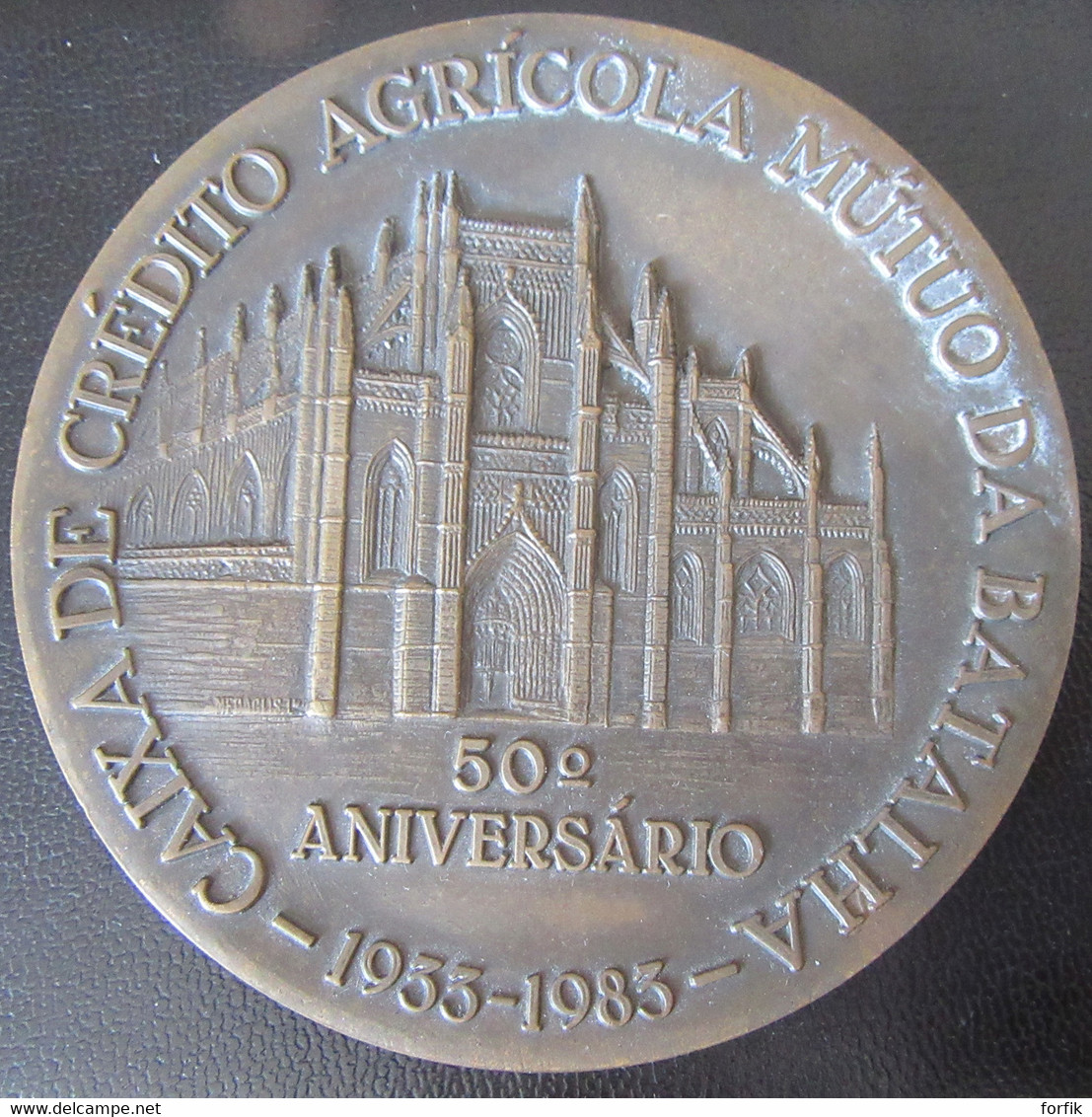 Espagne / Espana - Médaille Credito Agricola Da Bathala 50e Anniversario 1983 - Bronze - Diam. 79mm, 192,2 Grammes - Firma's