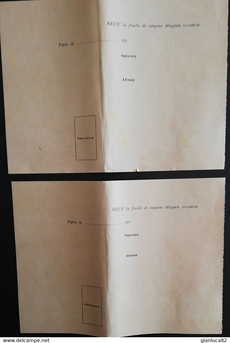 Lotto N. 2 Emprunt Russe 5% 1906 N. 3348-3349 (TI05) Come Da Foto Data: Paris 18 Novembre 1924 - Russia