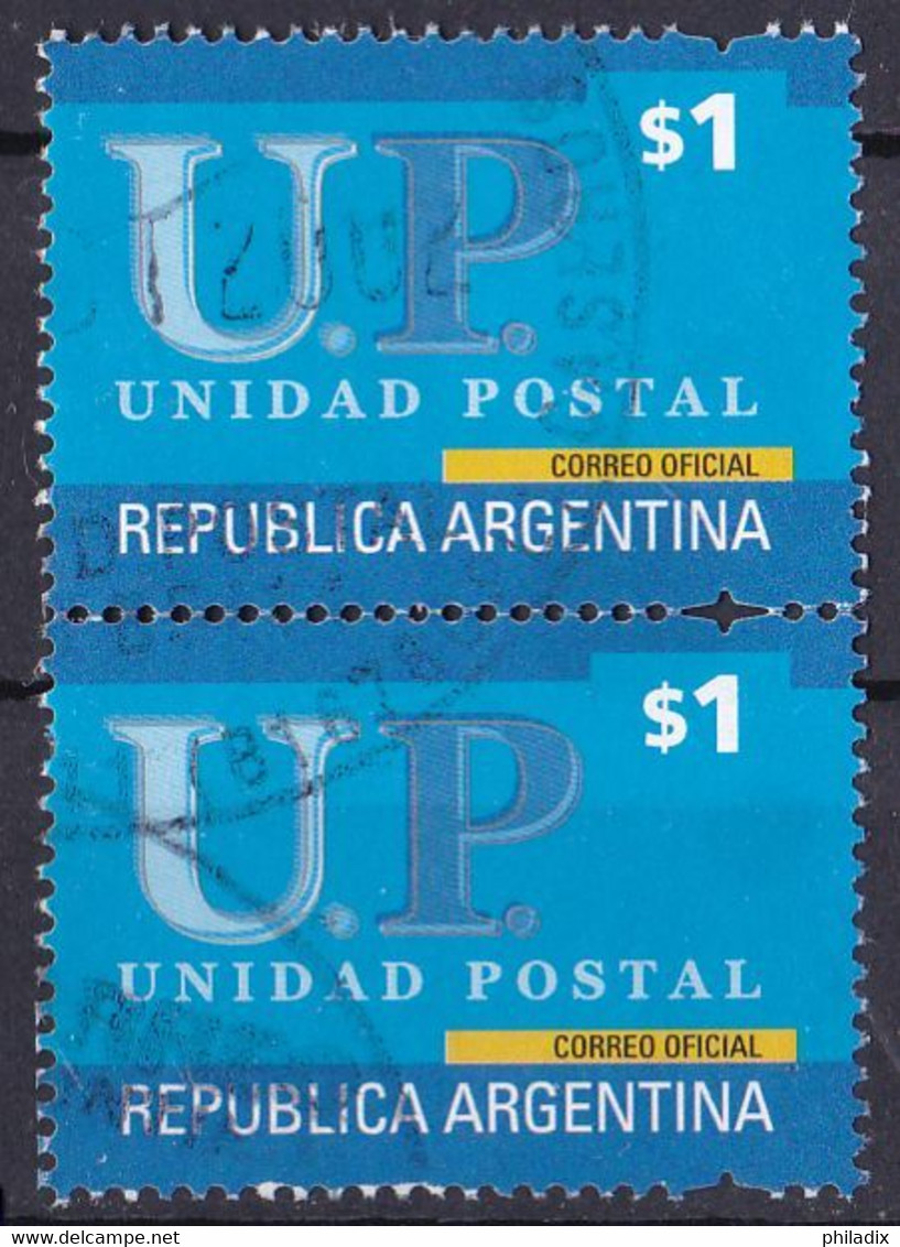 Argentinien Marke Von 2001 O/used (senkrechtes Paar) (A2-8) - Oblitérés