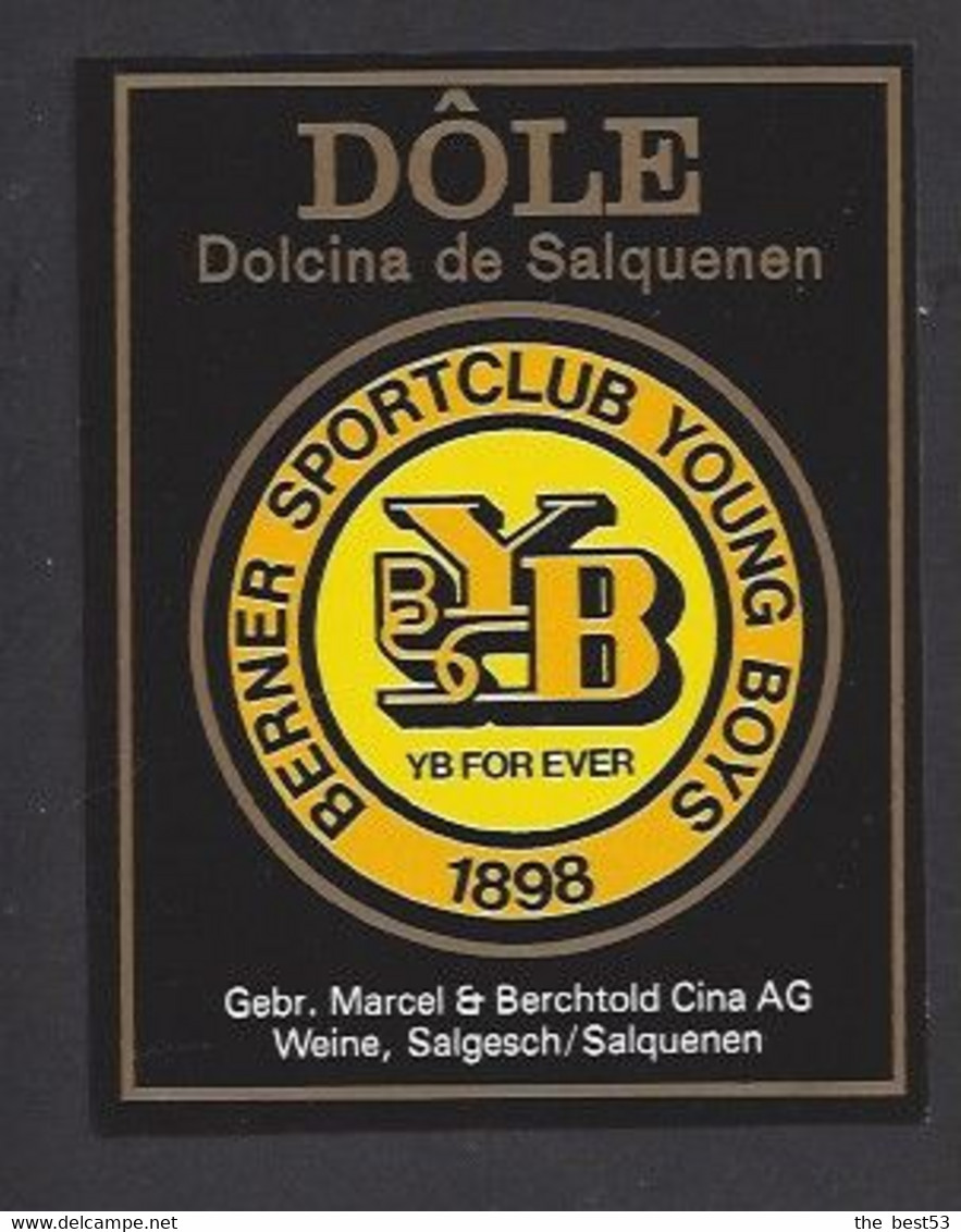 Etiquette De Vin Dôle   -  Sportclub Young Boys Berne  (suisse)  -  Thème Foot - Fussball