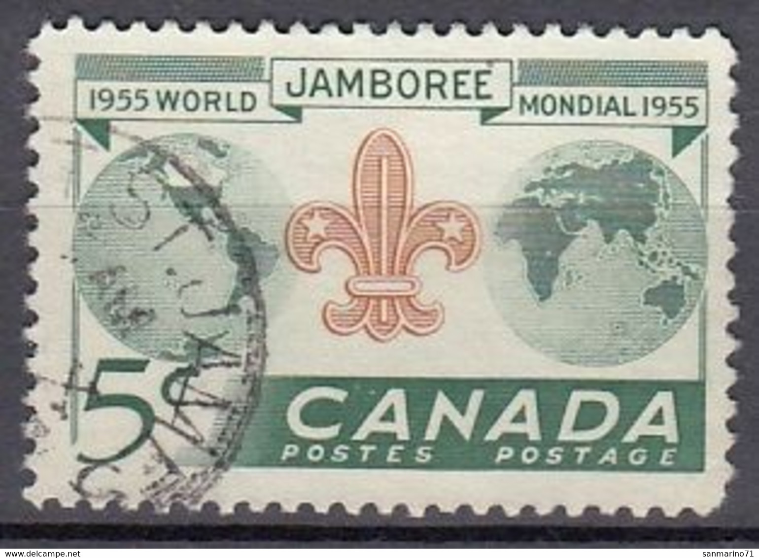 CANADA 305,used,falc Hinged,scouting - Oblitérés