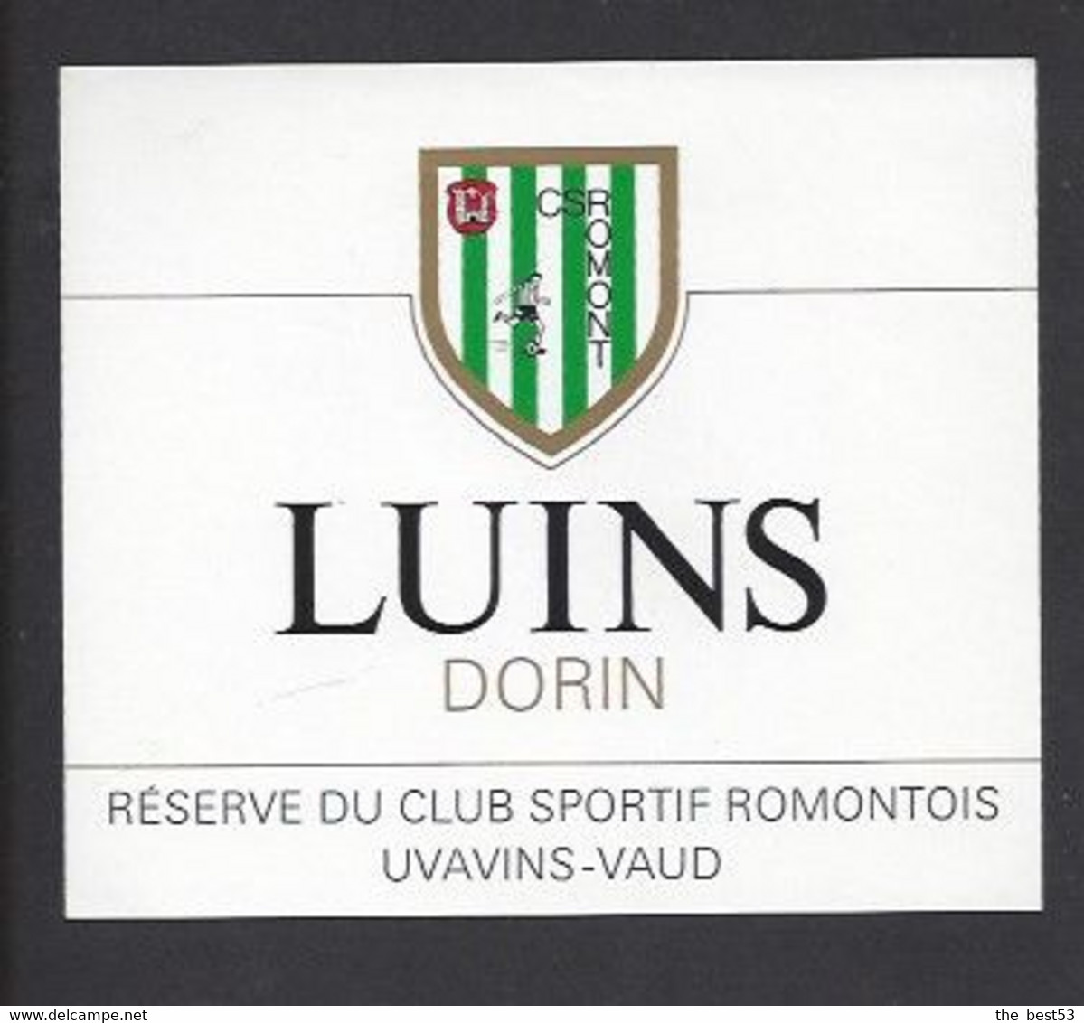 Etiquette De Vin Luins    -  Club Sportif Romontois à Romont (suisse)  - Thème Foot - Calcio