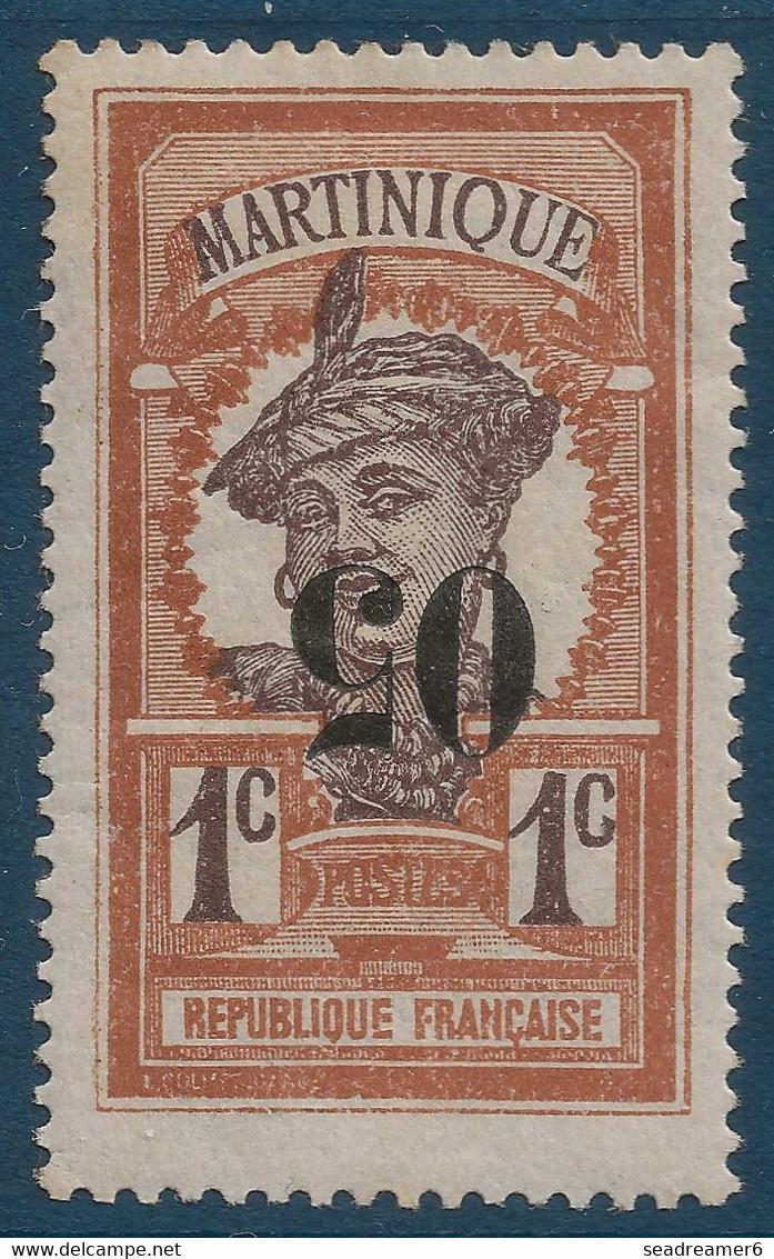 France Colonies Martinique N°83a* Variété Surcharge Renversé TTB Signé CALVES - Neufs