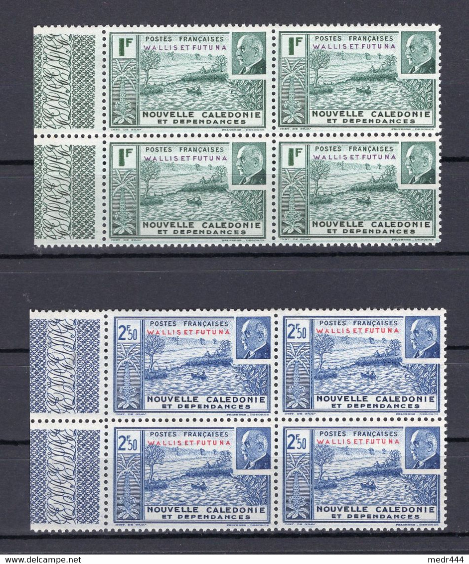 Wallis And Futuna 1941- Marechal Petain - Oceania, New Caledonia, Wallis And Futuna - Block Of Four - MNH** - Superb*** - Briefe U. Dokumente