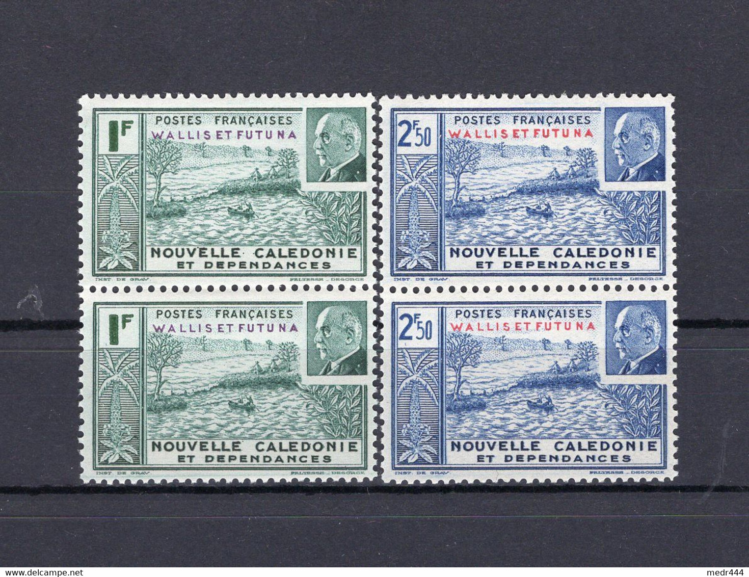 Wallis And Futuna 1941- Marechal Petain - Oceania, New Caledonia, Wallis And Futuna - Pair Of Stamps - MNH** - Superb*** - Storia Postale