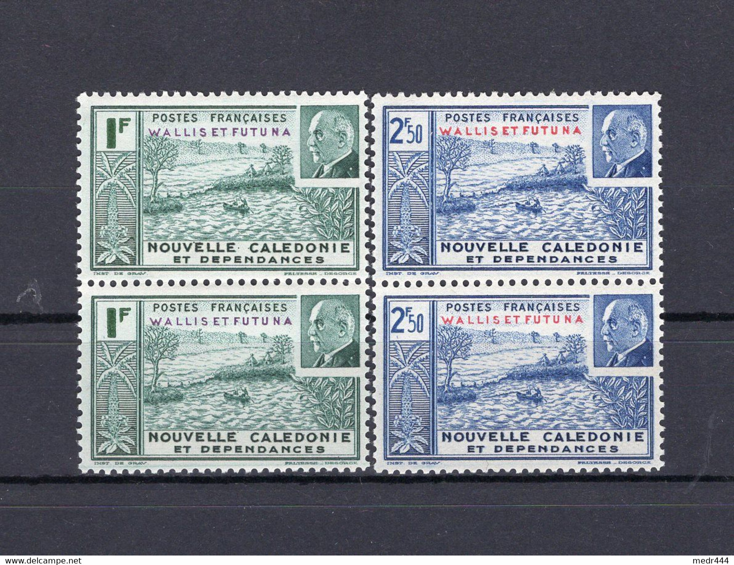 Wallis And Futuna 1941- Marechal Petain - Oceania, New Caledonia, Wallis And Futuna - Pair Of Stamps - MNH** - Superb*** - Brieven En Documenten