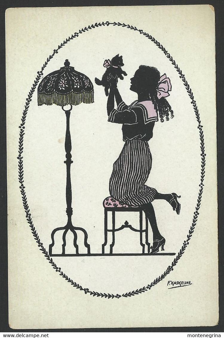 SILHOUETTE - F. Kaskeline Der Kleine Liebling Frau M. Lamp - Postcard 14 X 9 Cm (see Sales Conditions) 05654 - Kaskeline