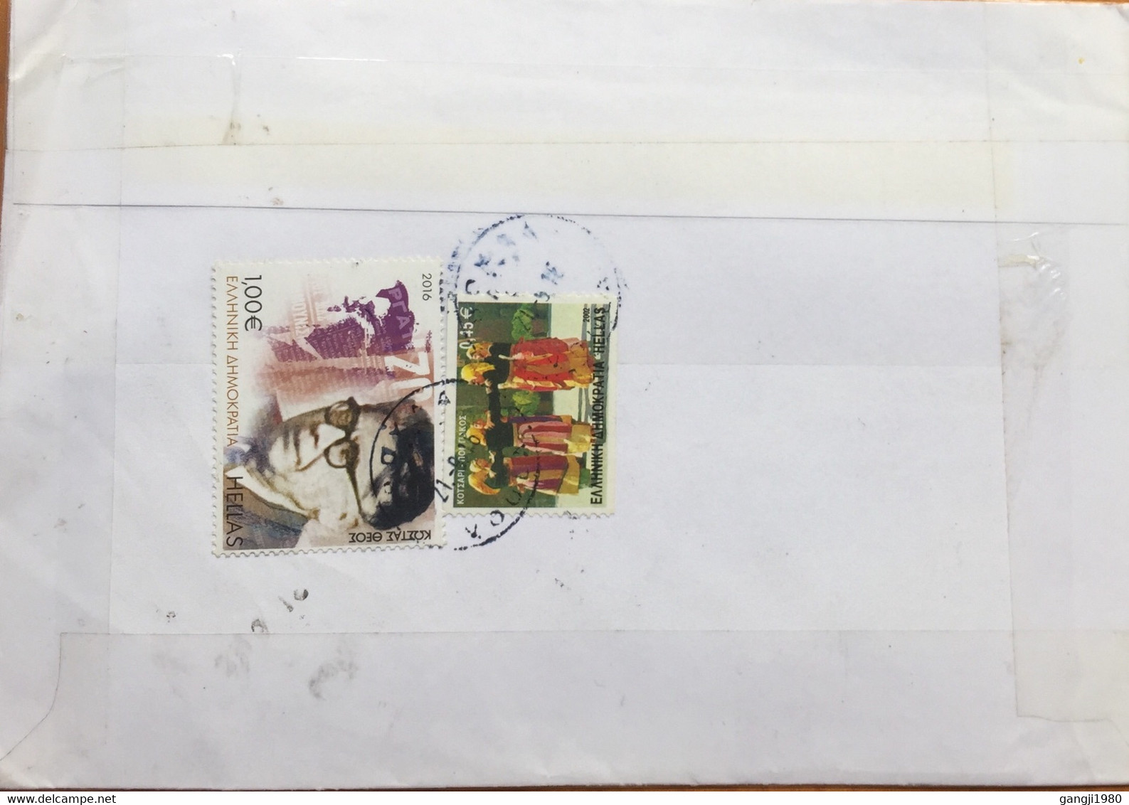 GREECE 2016, REGISTERED COVER TO INDIA,5 STAMPS COSTUME ,DANCE ,CULTURE - Lettres & Documents