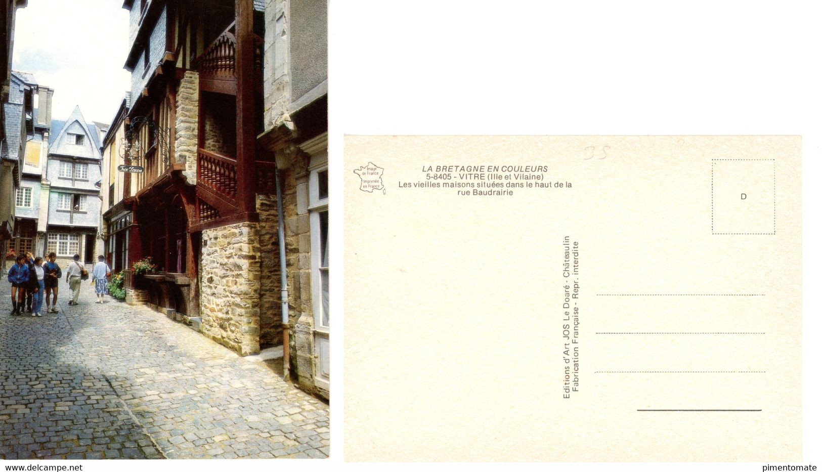 VITRE VIEILLES MAISONS RUE D'EN BAS RUE BAUDRAIRIE EGLISE RUE PIETONNE LOT 8 CARTES - Vitre