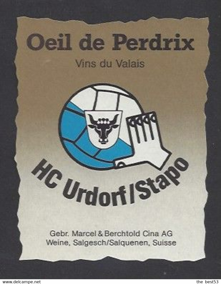 Etiquette De Vin Oeil De Perdrix -  HC Urdorf Stapo    - Thème Handball - Otros & Sin Clasificación