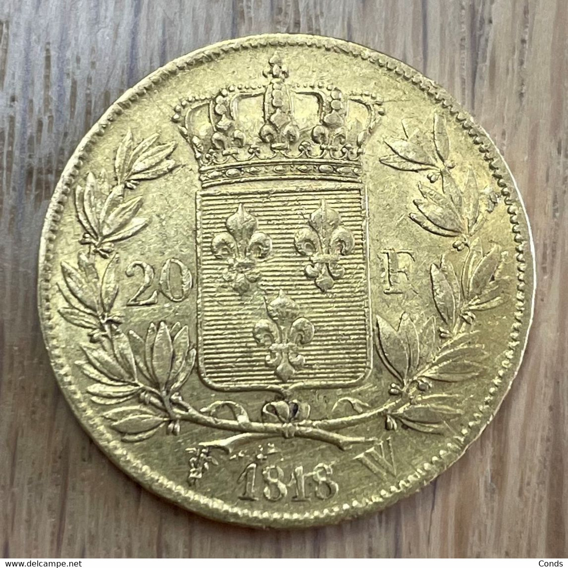 20 Francs Louis XVIII Buste Nu (W, Lille) - Or - 1818 TTB/SUP - 20 Francs (gold)