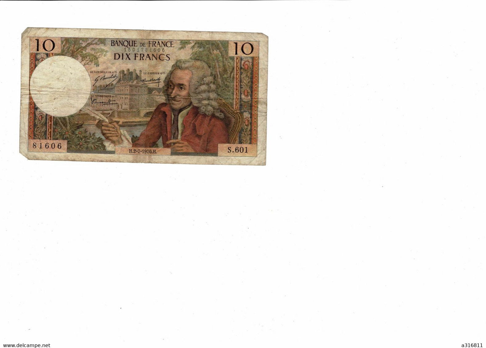 BILLET DE 10 FRANCS Voltaire - 10 F 1963-1973 ''Voltaire''