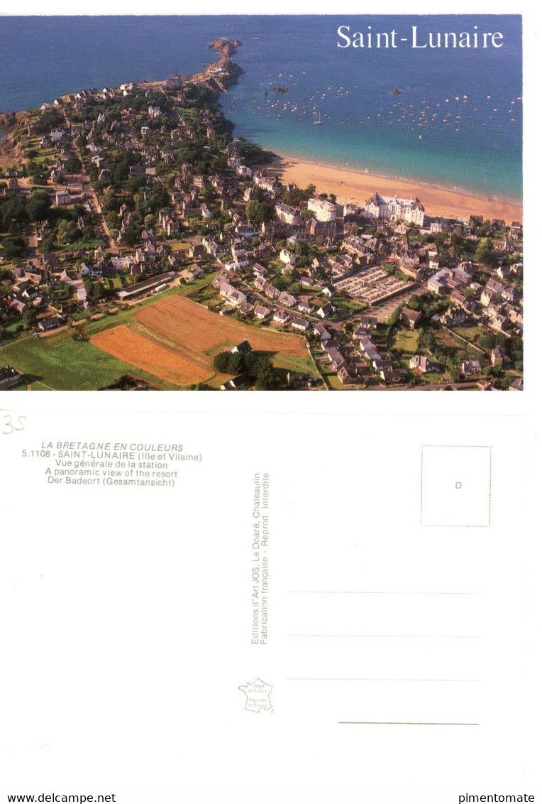 SAINT LUNAIRE VUE GENERALE AERIENNE POINTE DU DECOLLE LOT 3 CARTES - Saint-Lunaire