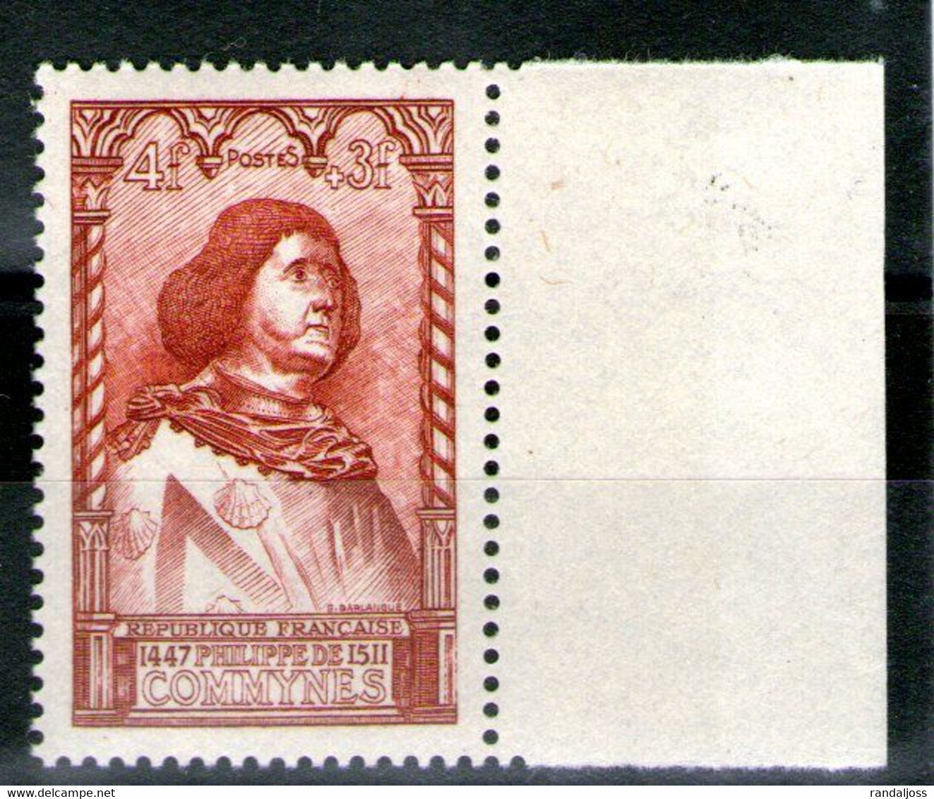 Variété Du N° 767a**_Papier Fin Et Transparent_ 25.00_bord De Feuille_2 Scans - Unused Stamps