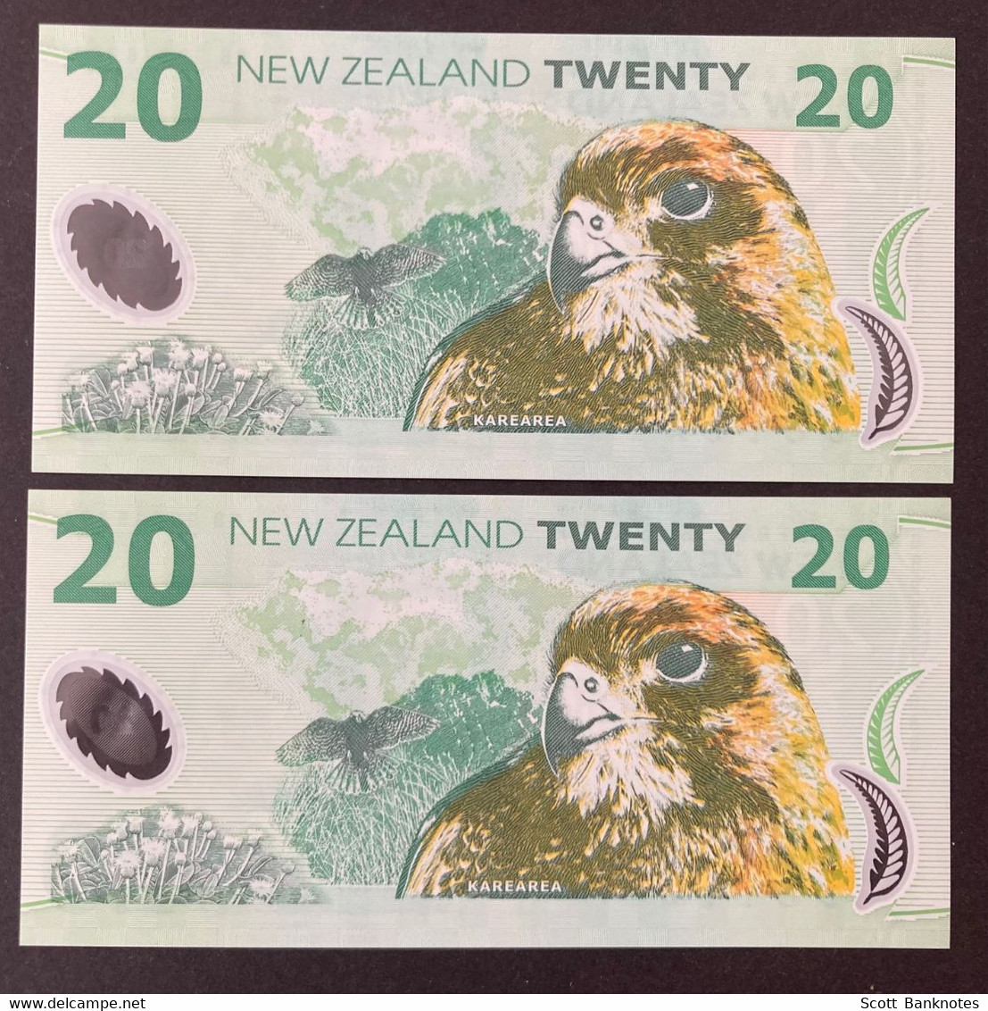 2 X 20 Dollar Polymer New Zealand Banknote, Serials BG 99316883 And 4. - Nuova Zelanda