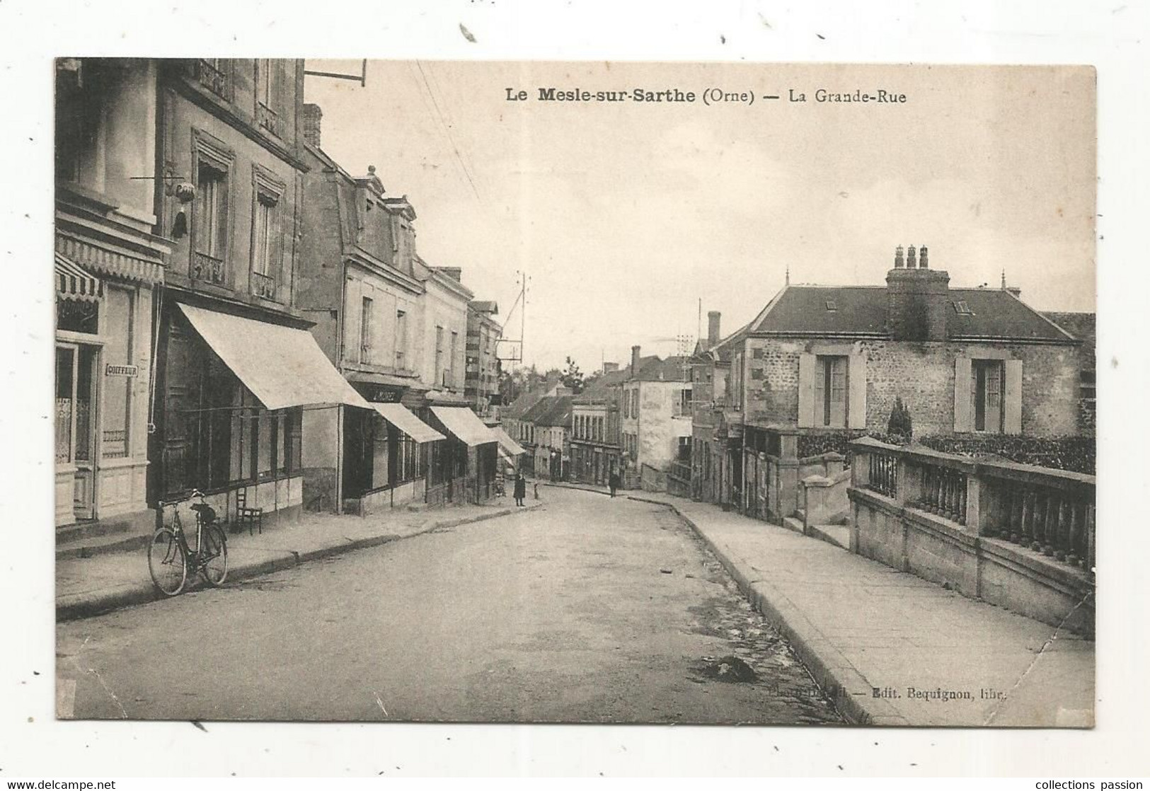 Cp , LE MESLE SUR SARTHE , LE MÊLE ,la Grande Rue , Vierge - Le Mêle-sur-Sarthe