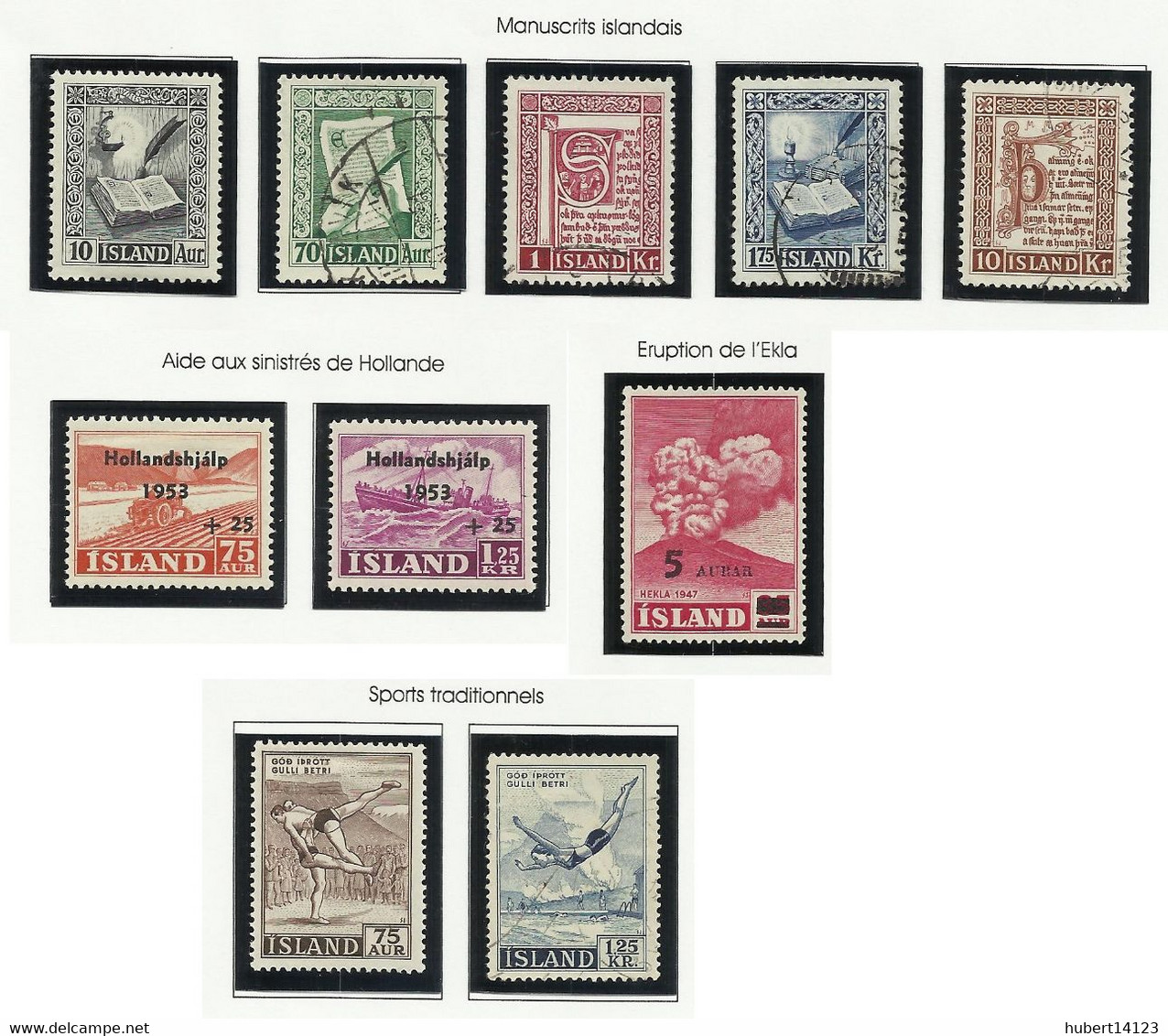 ISLANDE 1950/56 N° 243/244 245 à 249 250 256 257 - Sonstige & Ohne Zuordnung