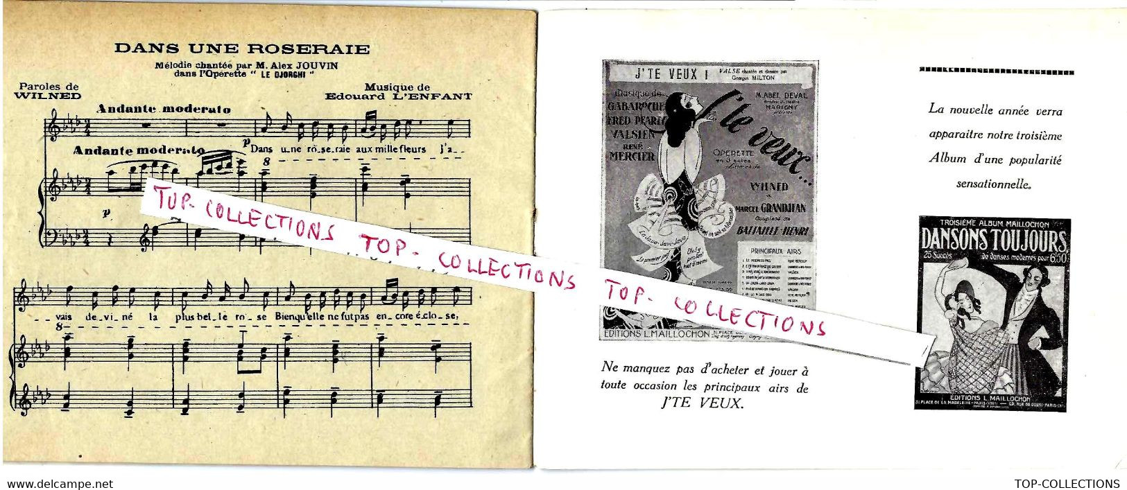 PARIS EDITIONS L. MAILLOCHON - PETIT ALBUM DE PARTITIONS  - 12 PAGES - PUBLICITÉ POUR LES ENREGISTREMENTS PAR DISQUES - Advertising