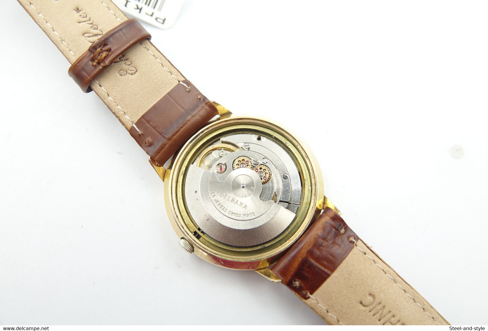 watches : DELBANA MEN AUTOMATIC WITH BRAND NEW BAND ( ETA UT ) - 25 jewels - swiss made - running - excelent condition