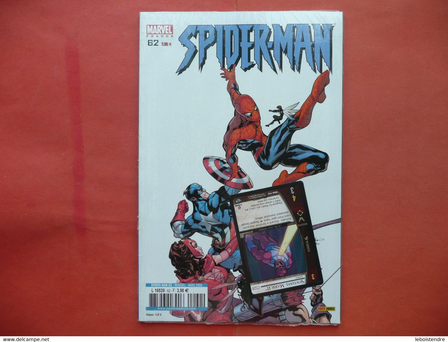 SPIDERMAN V2 SPIDER-MAN N 62 MARS 2005  + CARTE SENTINEL MARK II SOUS BLISTER SCELLE PANINI COMICS MARVEL - Spiderman