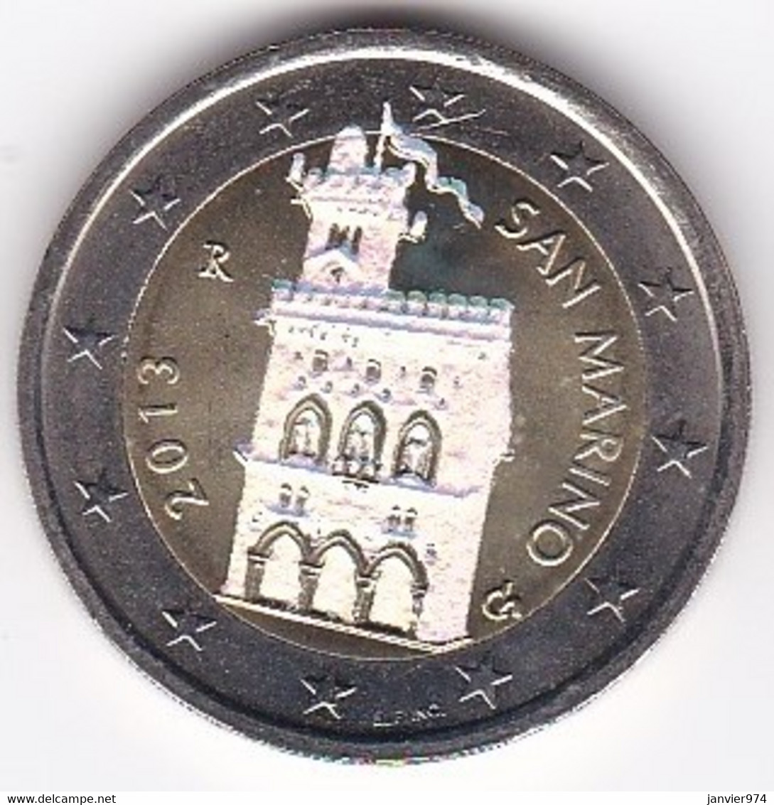 2 Euro 2013 Couleur Holographique Le Siège Du Gouvernement Palazzo Pubblico - San Marino