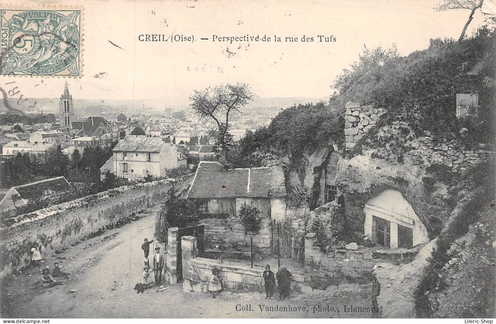 CREIL (60) - Perspective De La Rue Des Tufs En 1907 - Collection Vandenhove - Cpa - Creil