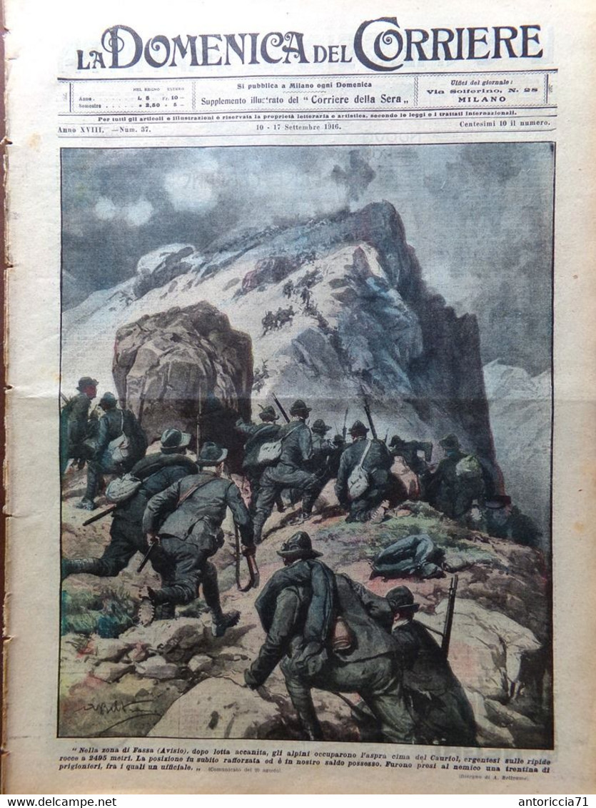 La Domenica Del Corriere 10 Settembre 1916 WW1 Nazario Sauro Chiesa Gorizia Yser - Oorlog 1914-18