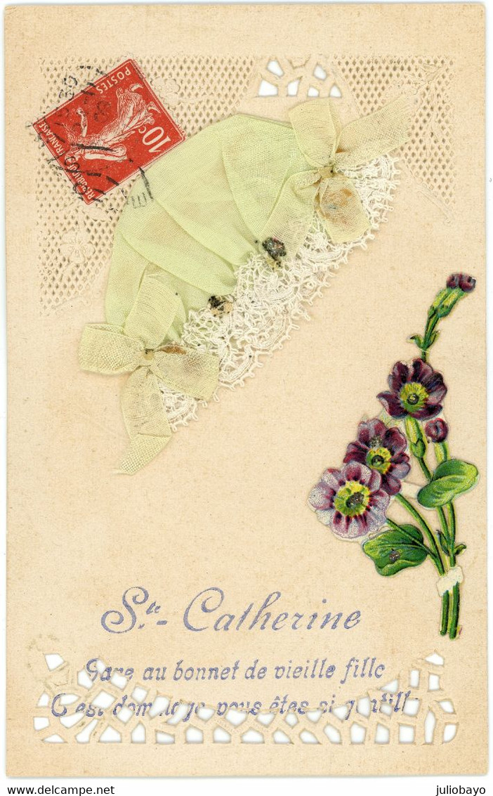 1908 Superbe Carte Sainte Catherine Avec Semeuse N°138 - Sint Catharina