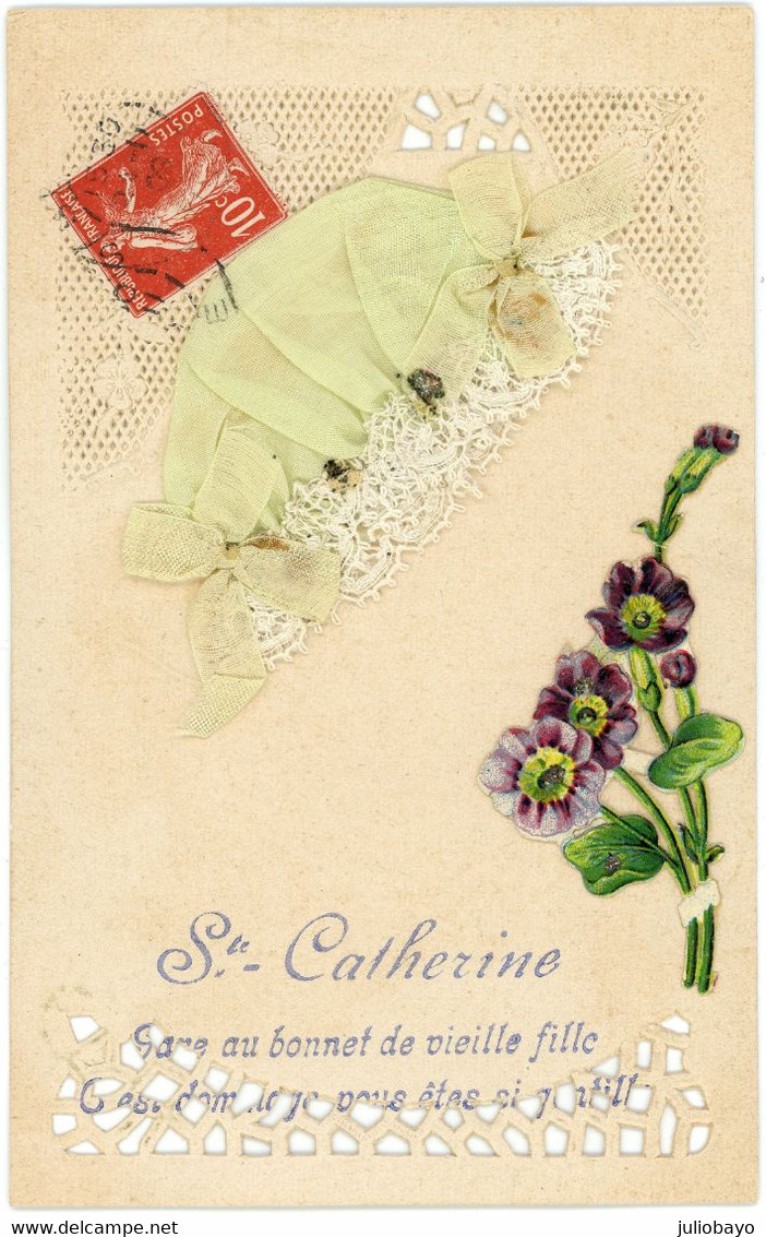 1908 Superbe Carte Sainte Catherine Avec Semeuse N°138 - St. Catherine