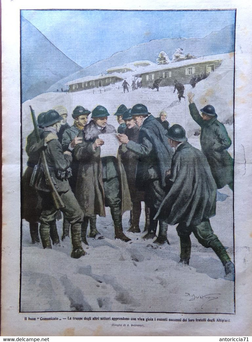 La Domenica Del Corriere 10 Febbraio 1918 WW1 Trotski Altipiani Possagno Antonov - War 1914-18