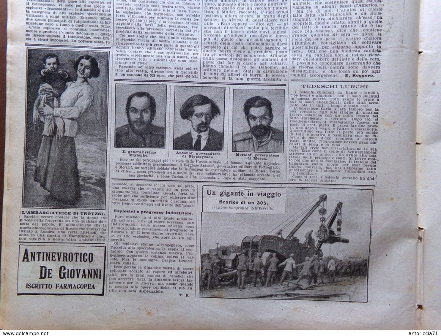 La Domenica Del Corriere 10 Febbraio 1918 WW1 Trotski Altipiani Possagno Antonov - Weltkrieg 1914-18