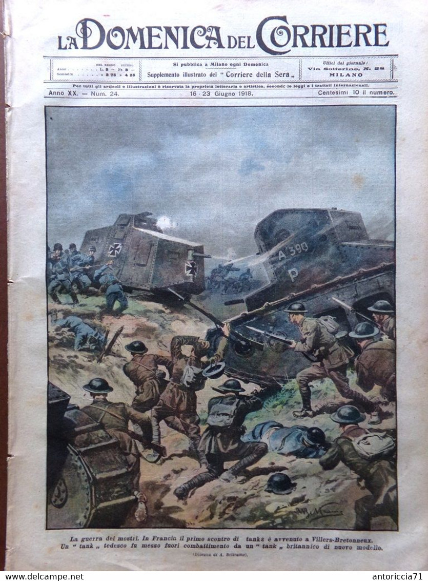 La Domenica Del Corriere 16 Giugno 1918 WW1 Tonale Giuramento Di Reclute Zietta - Guerra 1914-18