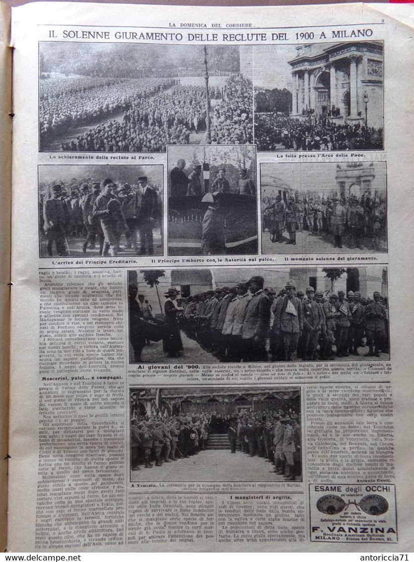 La Domenica Del Corriere 16 Giugno 1918 WW1 Tonale Giuramento Di Reclute Zietta - War 1914-18