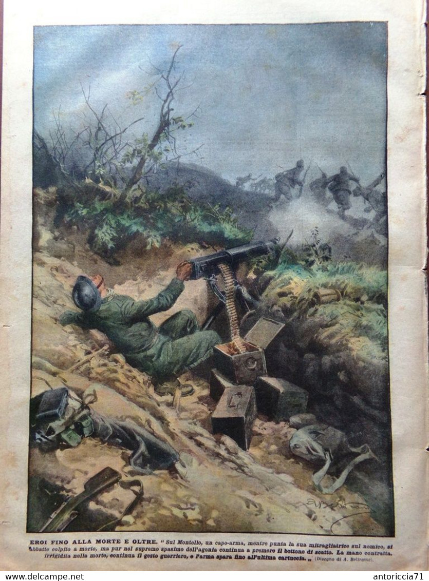 La Domenica Del Corriere 28 Luglio 1918 WW1 Neera Albania Francia Prestito Ardre - Guerra 1914-18