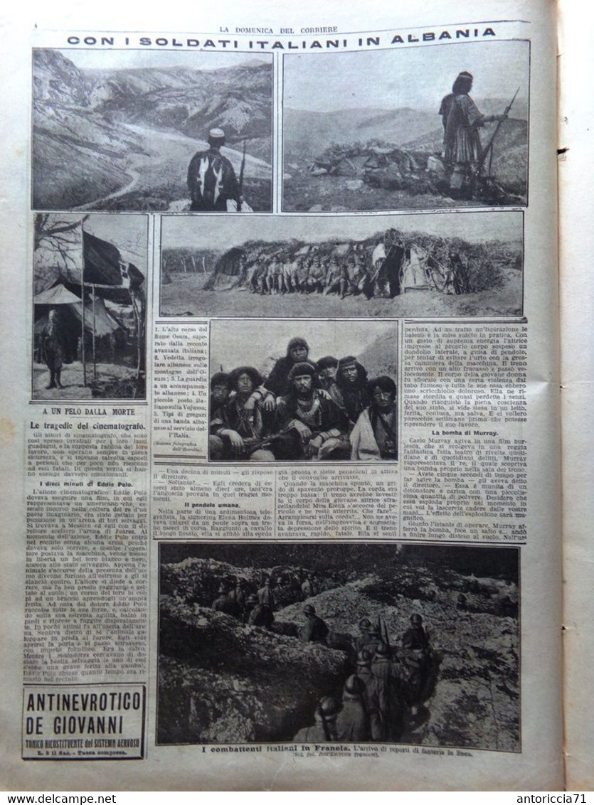 La Domenica Del Corriere 28 Luglio 1918 WW1 Neera Albania Francia Prestito Ardre - Guerre 1914-18