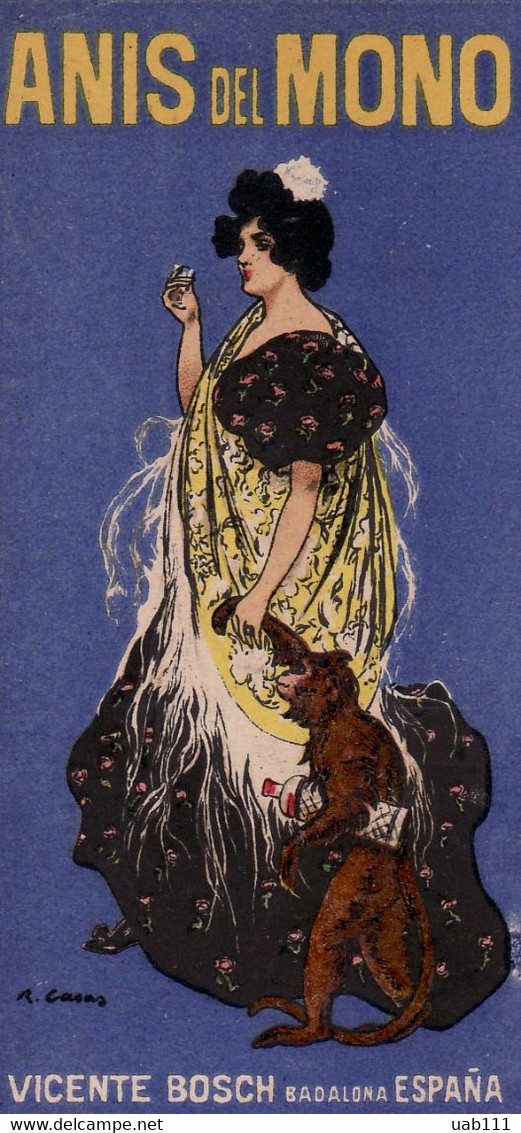 1898, Ramón Casas, « Anis Del Mono ». Femme Art Nouveau. Affiche. - Casas