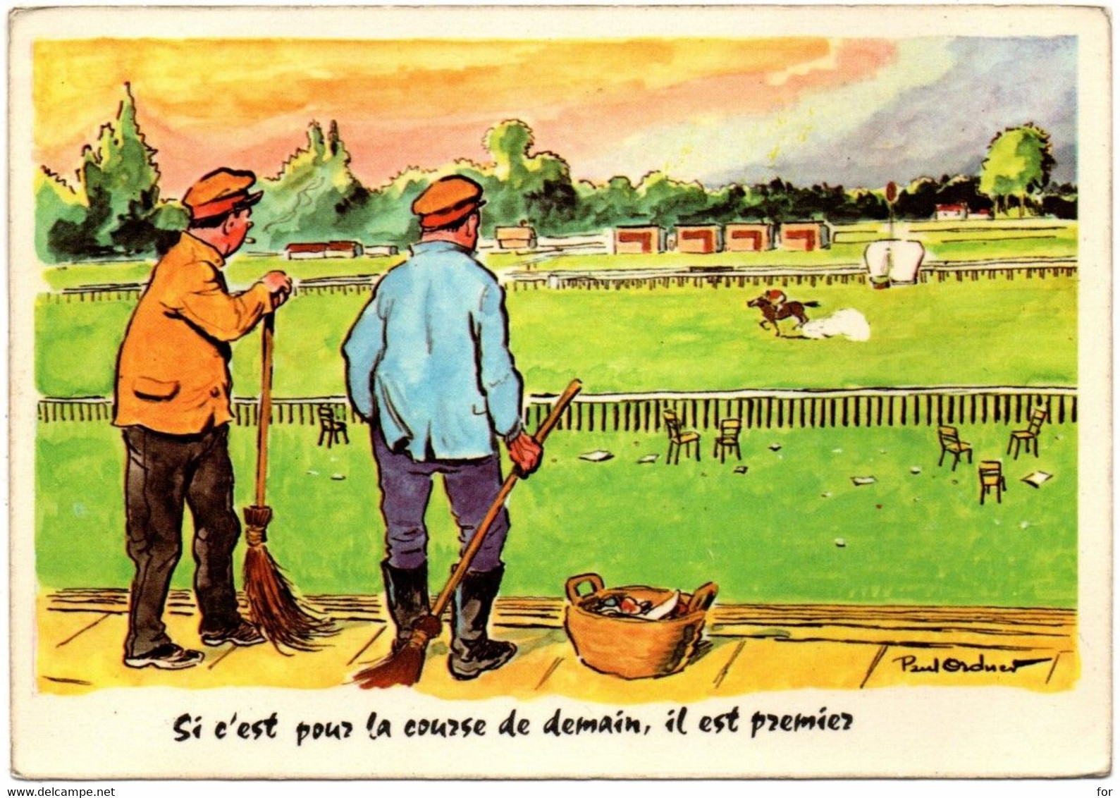 Illustrateur : Paul ORDNER : Humour : Si C'est Pour La Course .... : Homme - Champ De Course : Photochrom N° 50332 - Ordner, P.