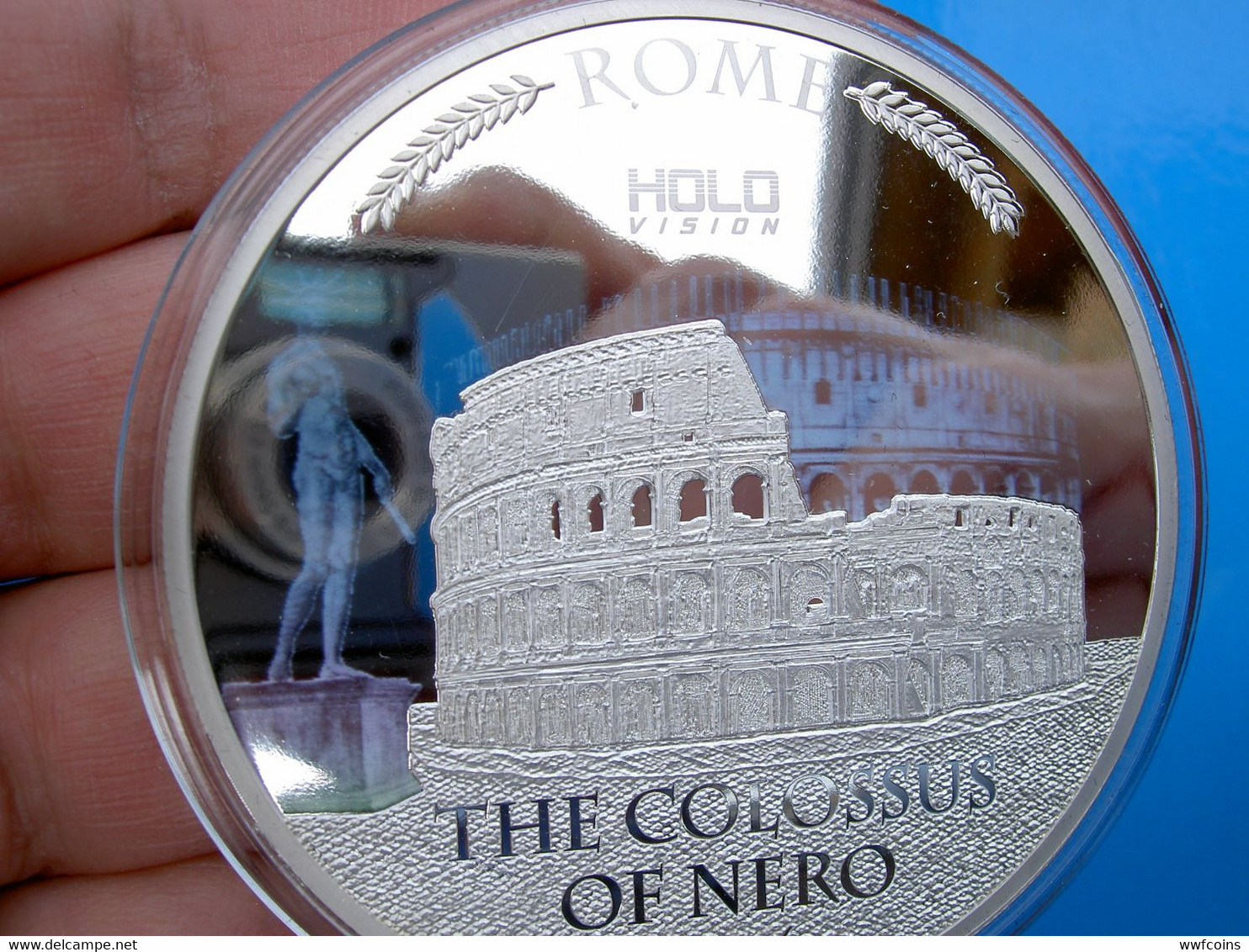 NIUE 5 $ 2016 SILVER 999 OZ 3 MINTAGE 500PZ VERY RARE COLOSSEO NERONE DYNAMIC HOLOGRAM CONSERVAZIONE FDC BOX+GARANZIA