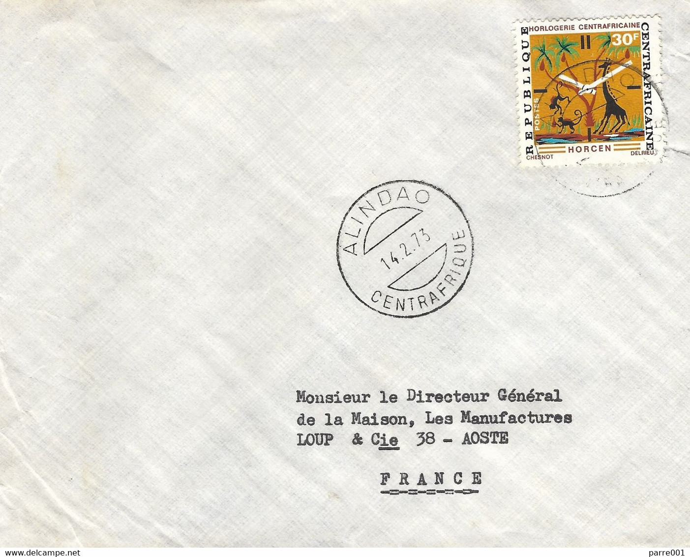 Centrafrique RCA CAR 1973 Alindao Horloge Watch Dial Local Maker Horgen Cover - Horlogerie