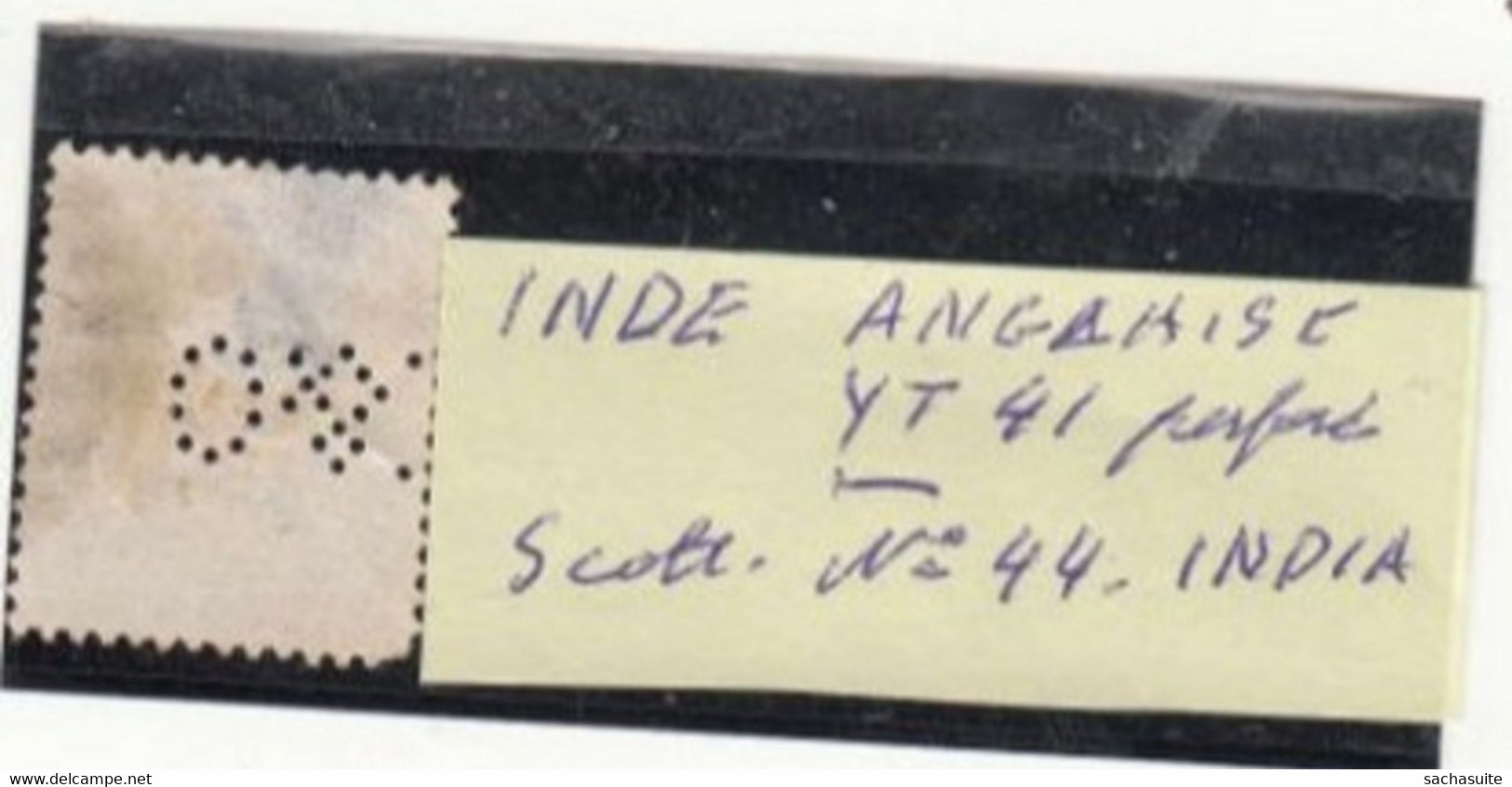 INDE ANGLAISE Y.T 41 Perforé Oblitéré  Scott INDE 44 - Autres & Non Classés